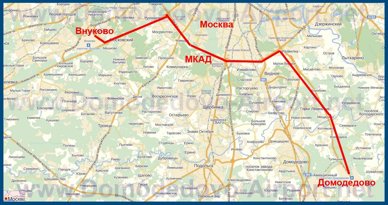 Карта москвы аэропорт внуково показать на карте москвы