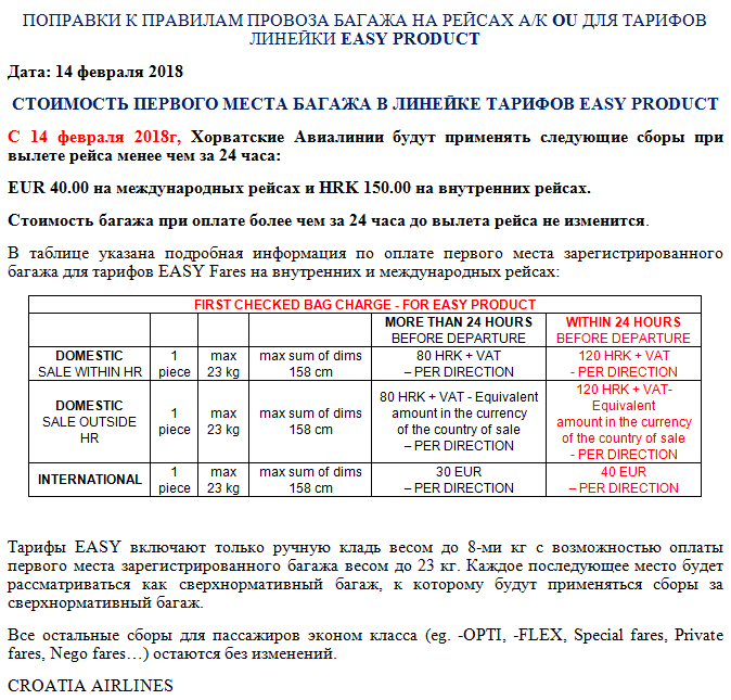 Турецкие авиалинии провоз багажа