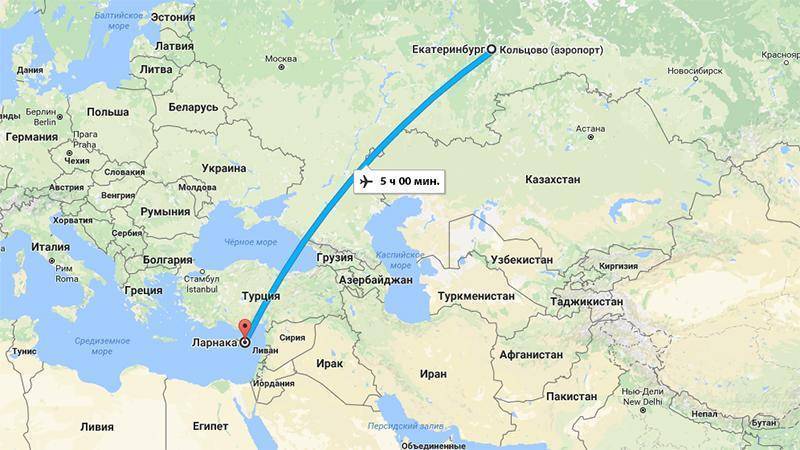 Сколько лететь до кипра?