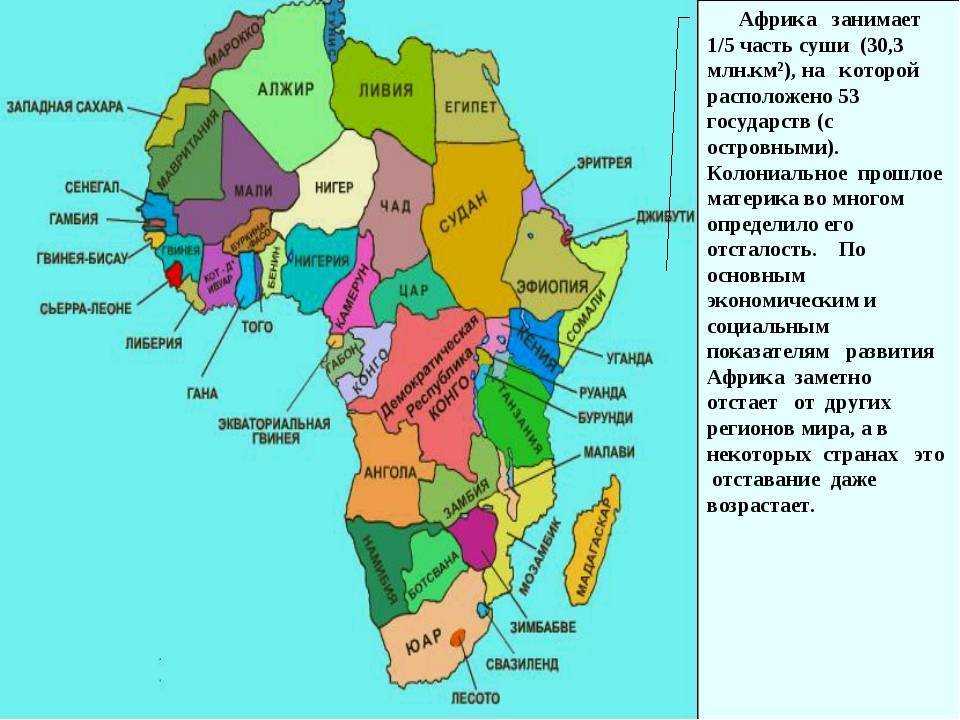 Страны африки политическая карта