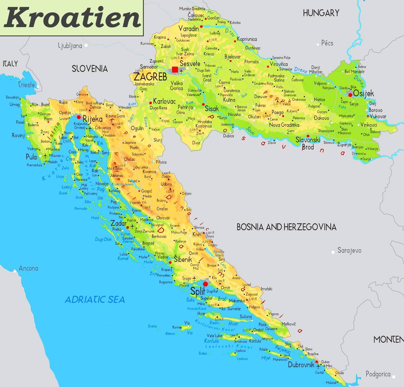 Живописная хорватия на карте мира