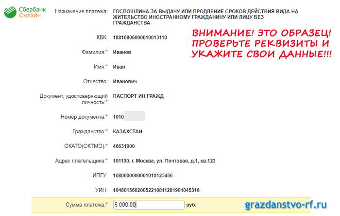 Сколько стоит вид на жительство в россии