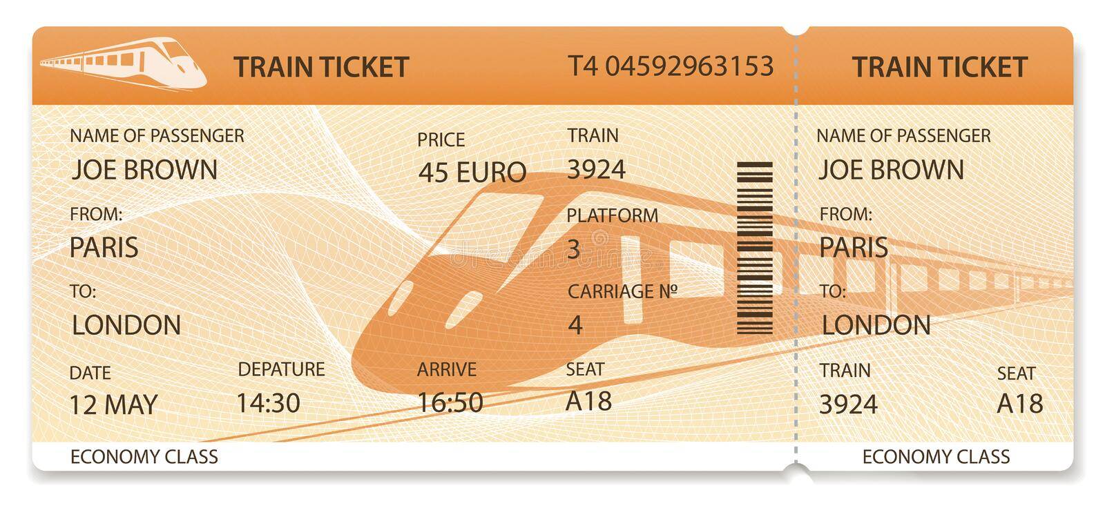 Билет на поезд рисунок