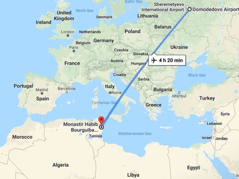 Сколько лететь до туниса из ростова-на-дону: время перелета