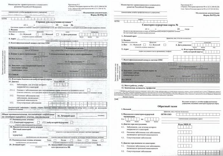 Медсправка 076 у образец в лагерь