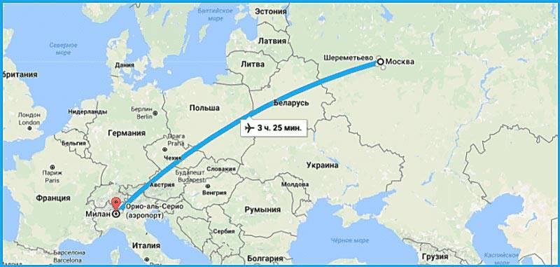 В какие города италии осуществляются прямые рейсы из москвы?