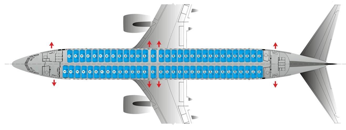 Схема салона боинг 737 800 авиакомпании победа. схема салона и выбор места у «победы