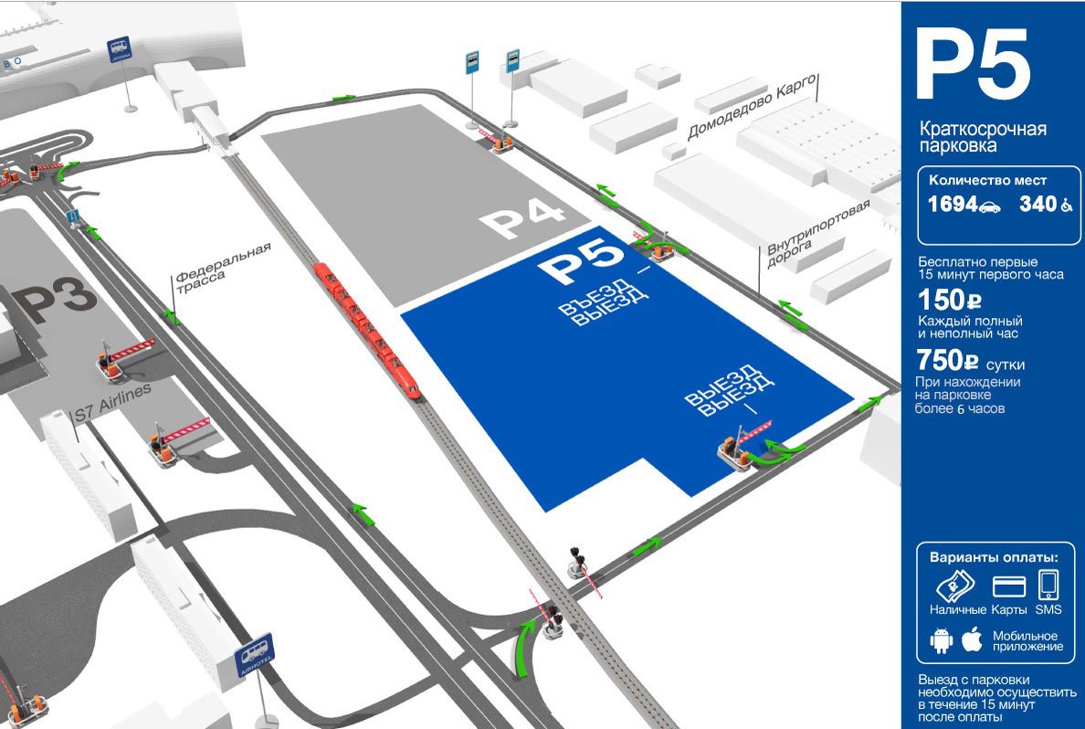 Схема парковки в домодедово на территории аэропорта