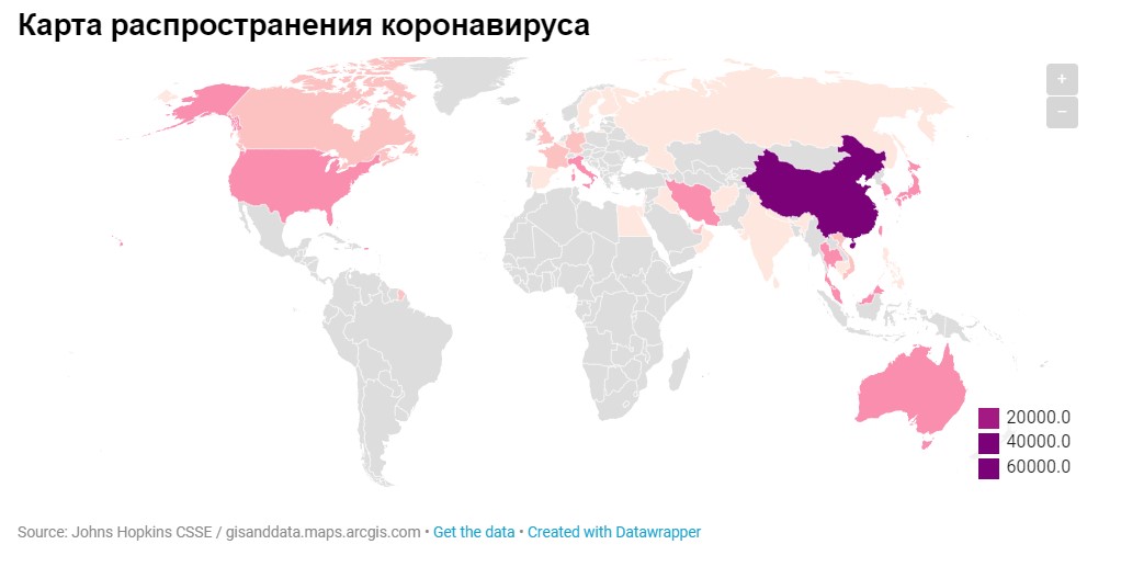 Карта распространения коронавируса в россии и мире на сегодня