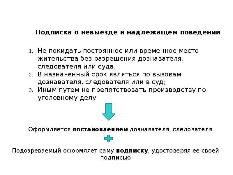 Подписка о невыезде и надлежащем поведении: о чем забывают следователи — юрфак: изучение права онлайн