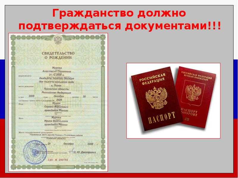 Документ подтверждающий гражданство российской федерации