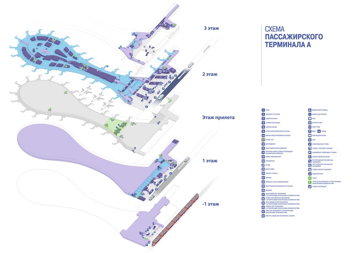 Схема аэропорта внуково терминал а прилет