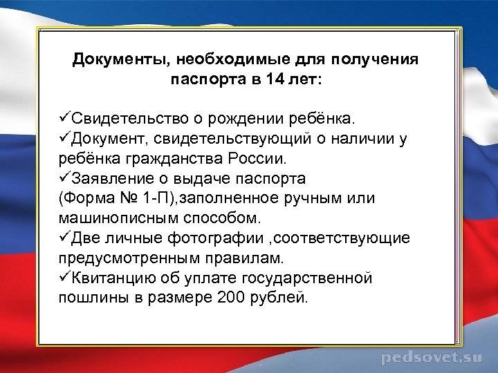 Получение паспорта в 14 лет: как получить, пакет документов, пошаговая инструкция