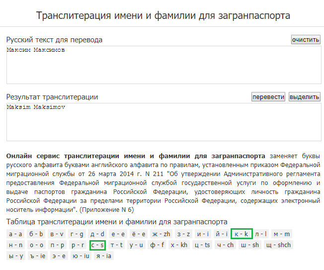 Перевод русских букв в английские. транслитерация русских имен и фамилий