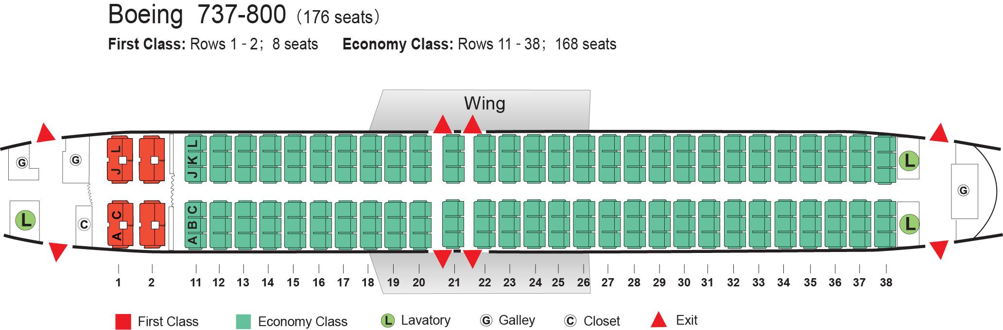 Boeing 737 схема посадочных мест