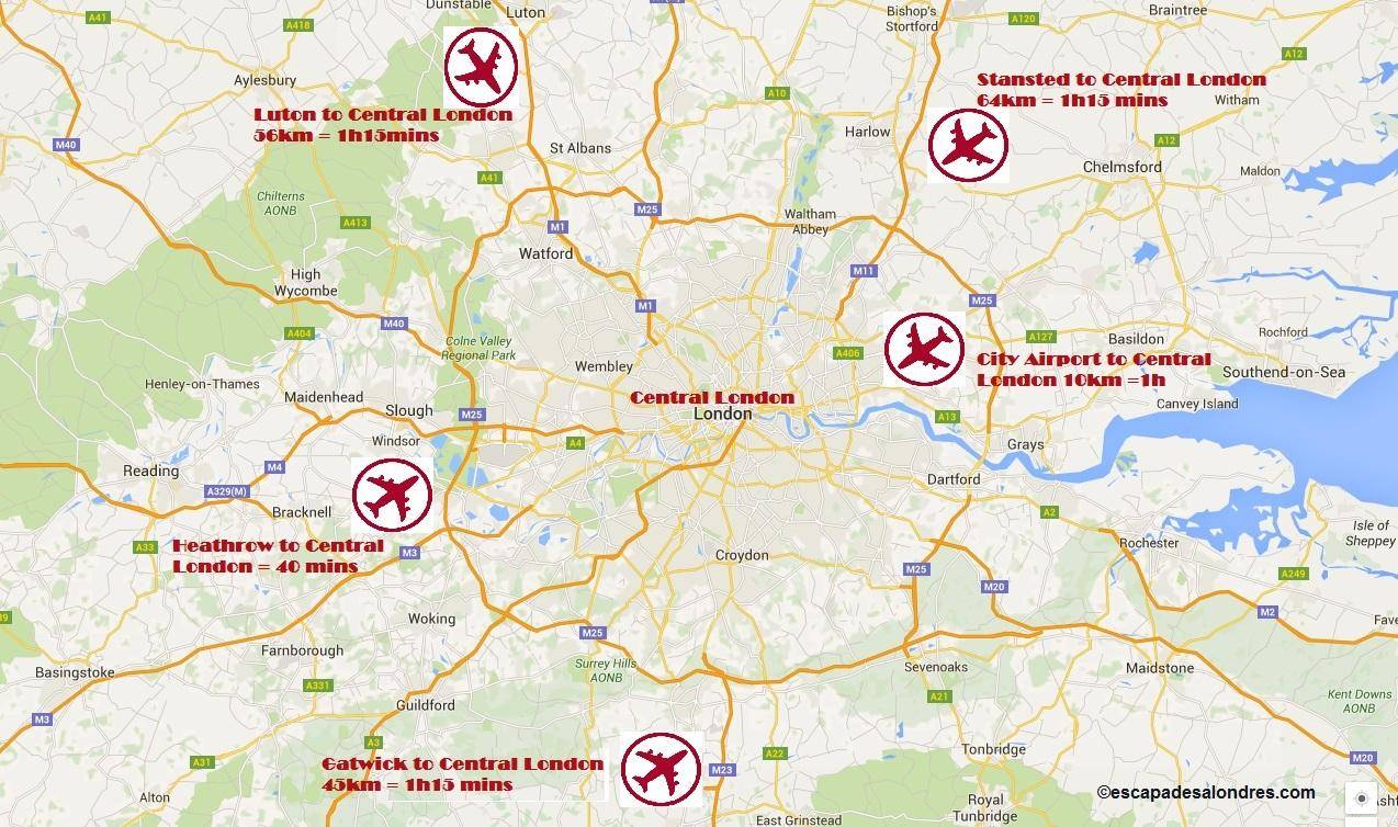 Аэропорты лондона на карте: хитроу, гатвик, сити, полный список названий