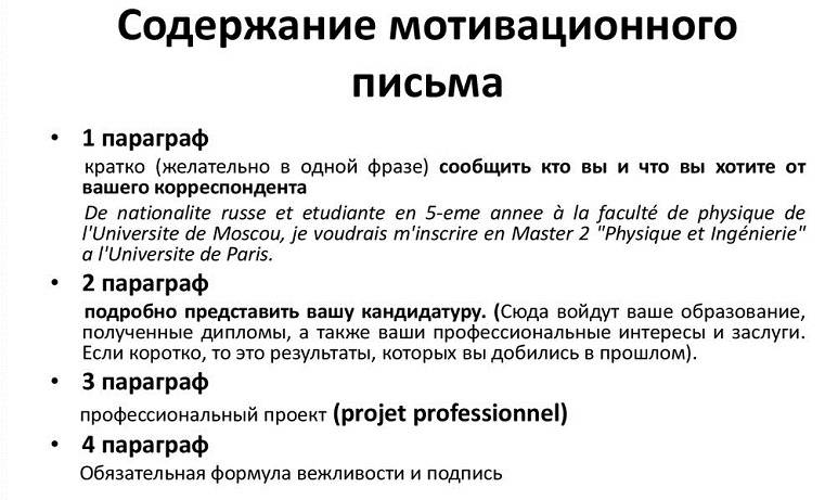 Образец мотивационного письма для визы