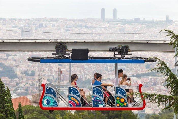 Фуникулер монжуик (teleferic de montjuic) и канатная дорога над морем в барселоне
