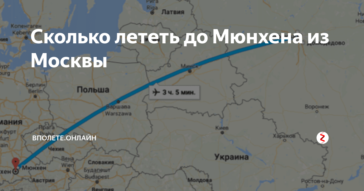 Сколько лететь до Мюнхена из Москвы