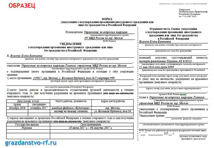 Как и в какие сроки подают уведомление о подтверждении проживания по разрешению на временное проживание?