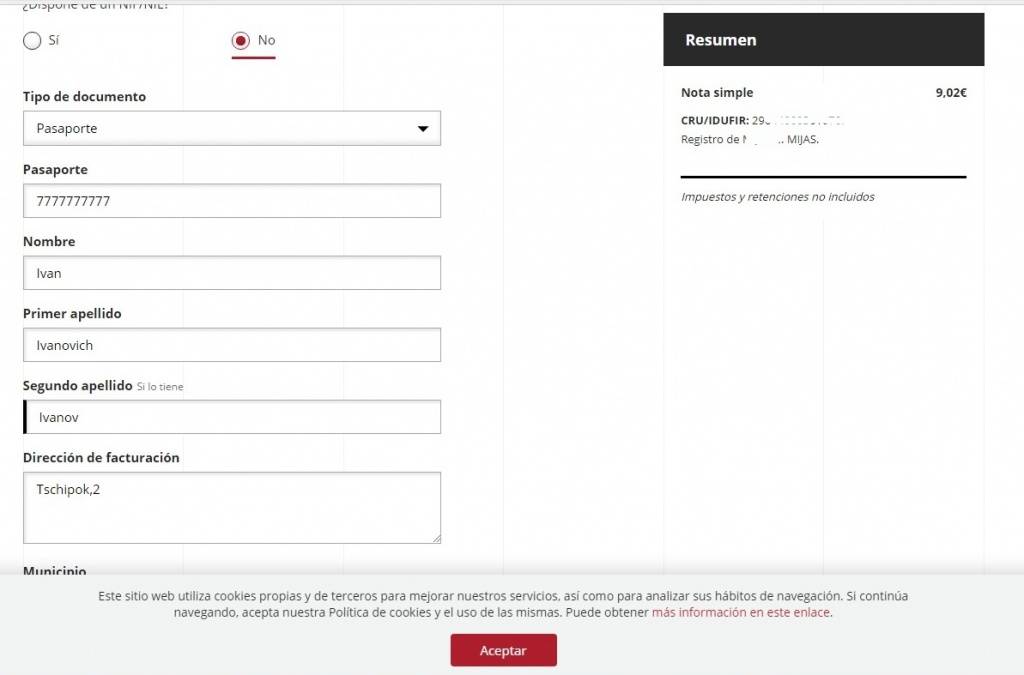 Как можно получить справку nota simple онлайн