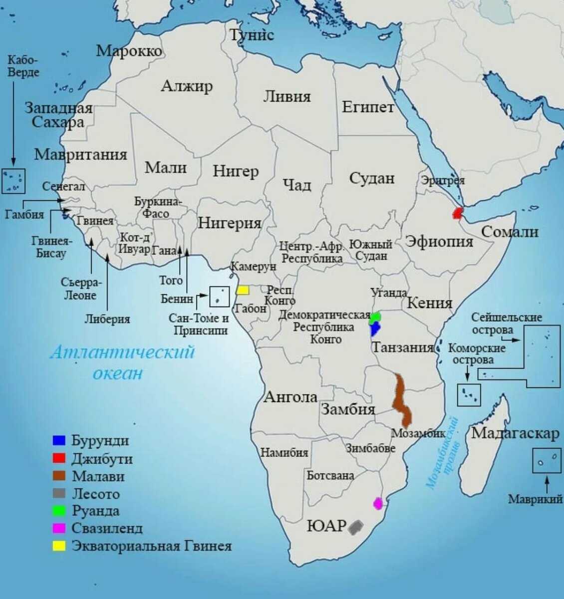 Страны африки политическая карта