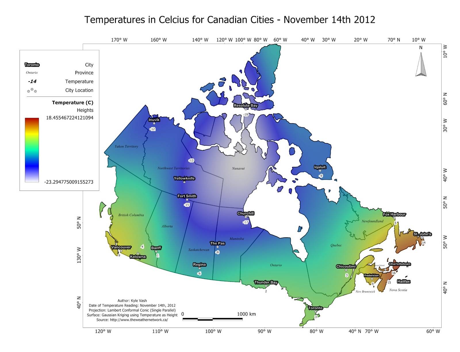 Среднегодовые осадки в канаде