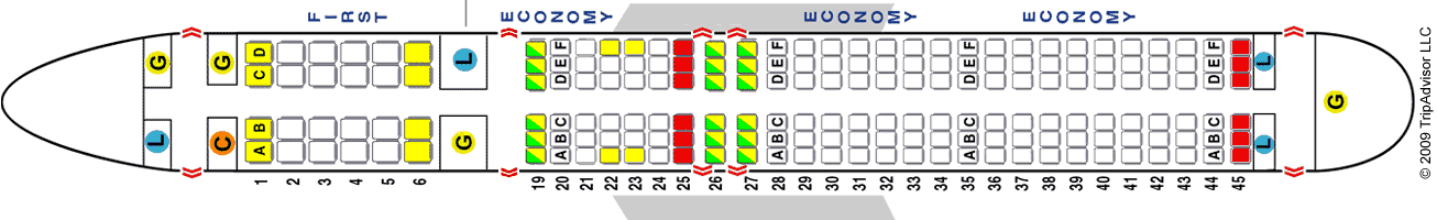 Боинг 757 200 схема мест в салоне