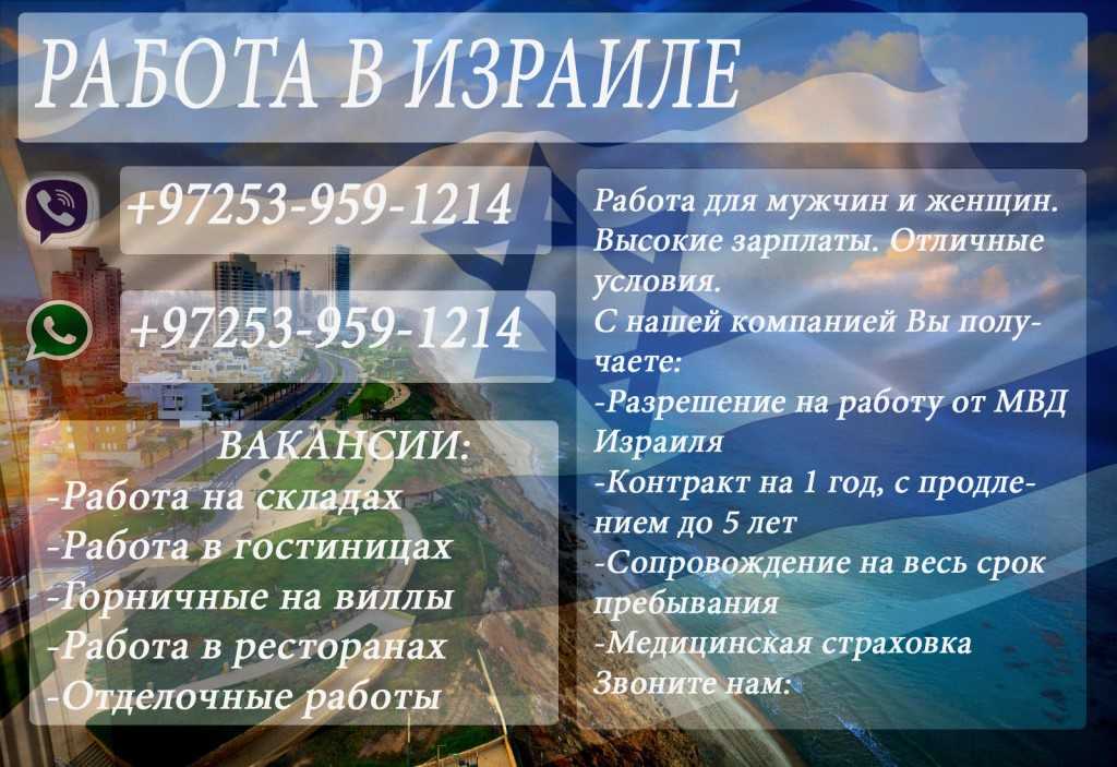 Работа в израиле для украинцев в 2023 году; как найти, вакансии