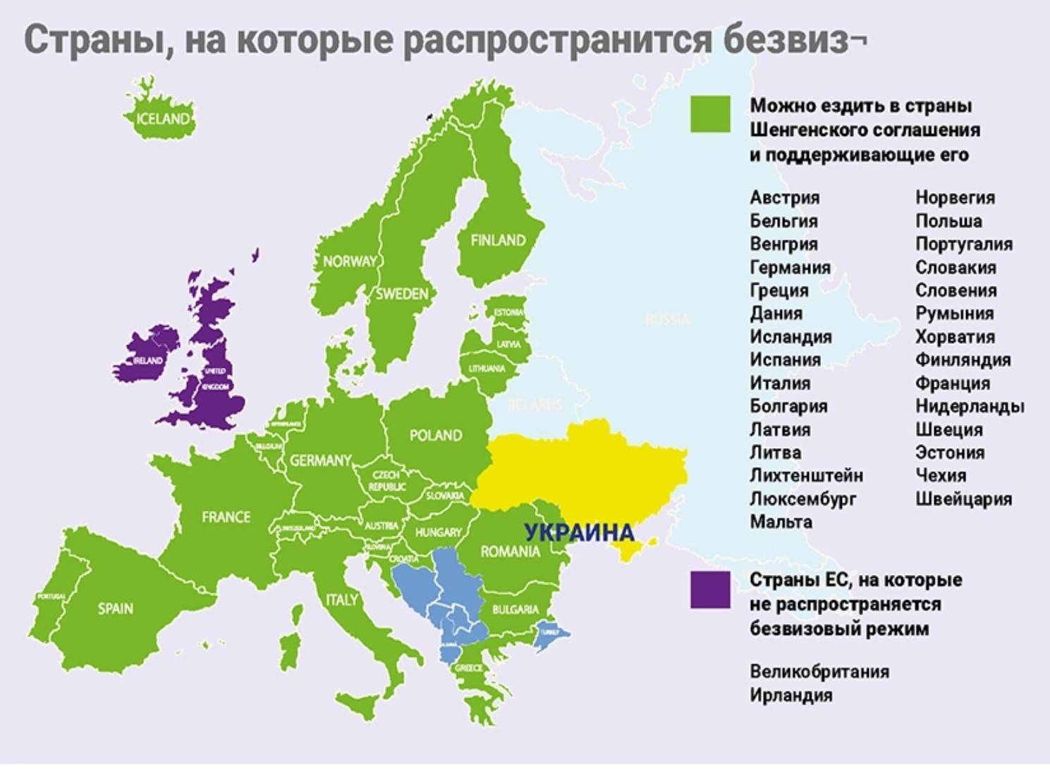 Список стран шенгенского соглашения