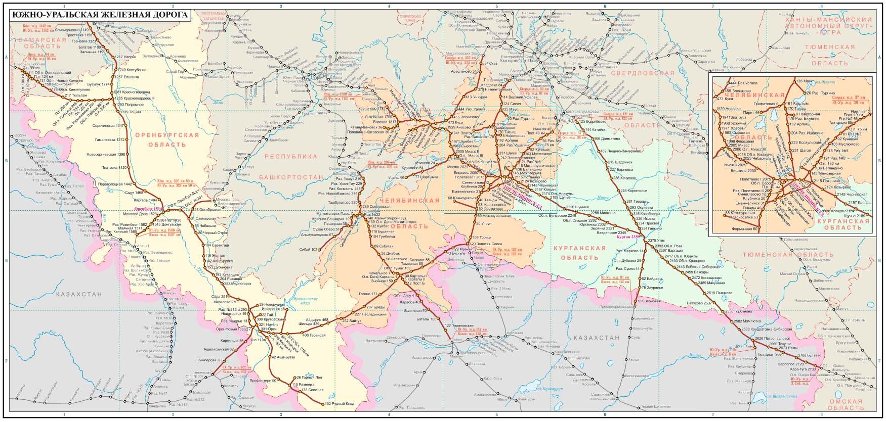 Карта для поездов